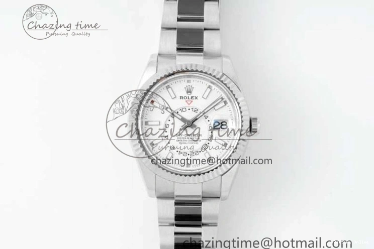 0124 Unisex Skydweller SS Noob Best Edition White Dial on SS Oyster Bracelet A23J 2288